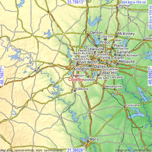 Topographic map of Crowley