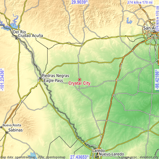 Topographic map of Crystal City