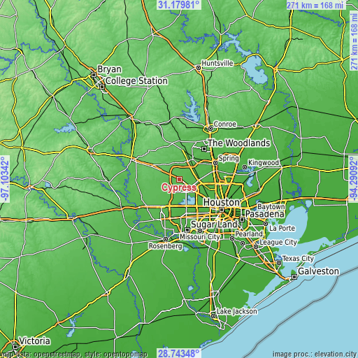 Topographic map of Cypress