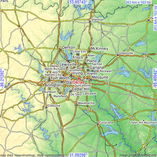 Topographic map of Dallas
