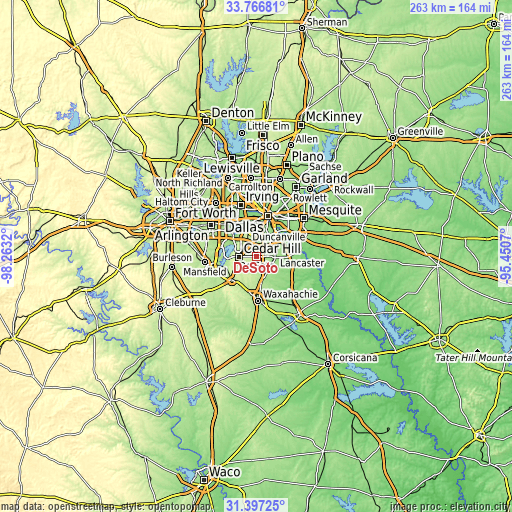 Topographic map of DeSoto