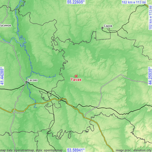 Topographic map of Yavas