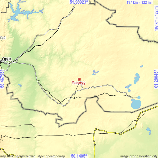 Topographic map of Yasnyy