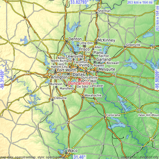 Topographic map of Duncanville