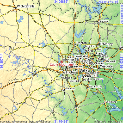 Topographic map of Eagle Mountain