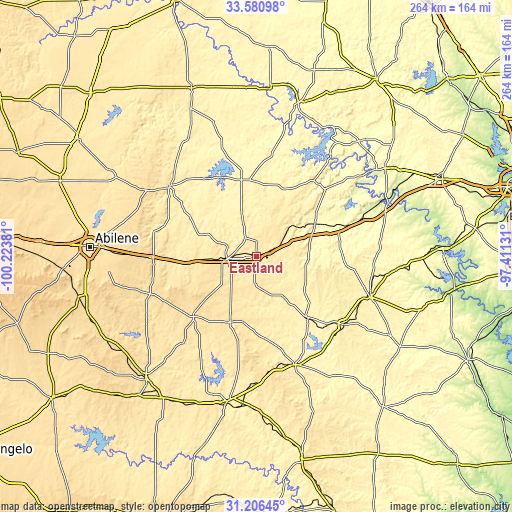 Topographic map of Eastland