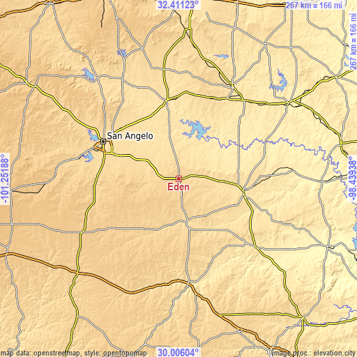 Topographic map of Eden