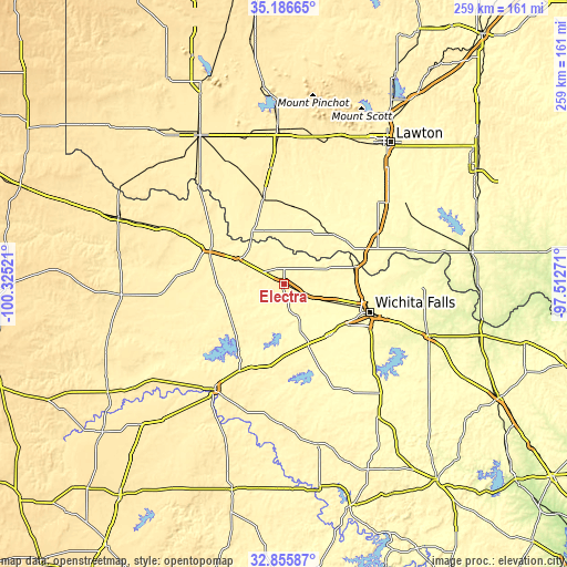 Topographic map of Electra