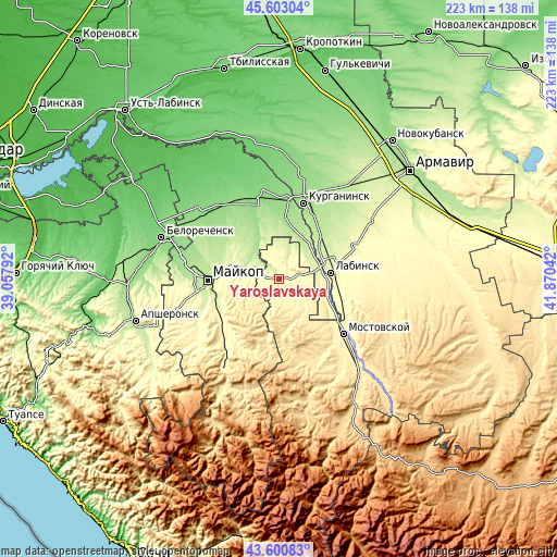 Topographic map of Yaroslavskaya