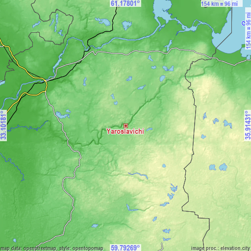 Topographic map of Yaroslavichi