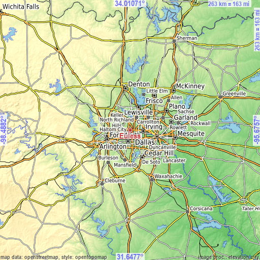 Topographic map of Euless