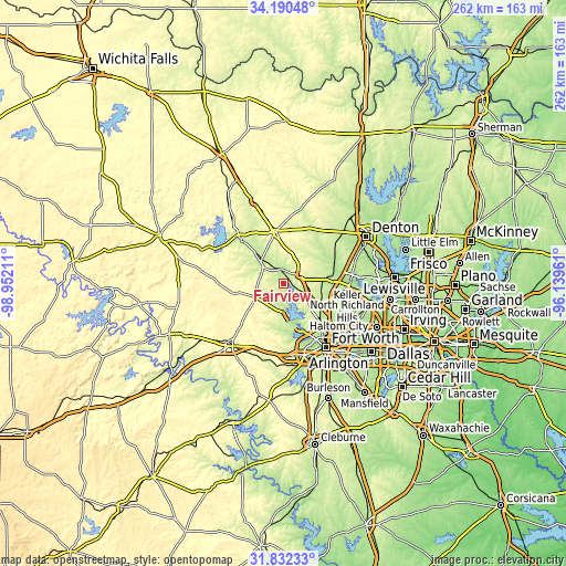 Topographic map of Fairview