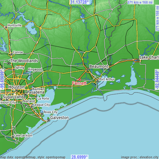 Topographic map of Fannett