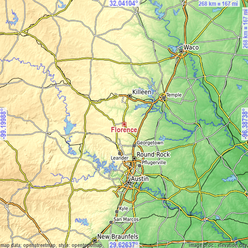 Topographic map of Florence