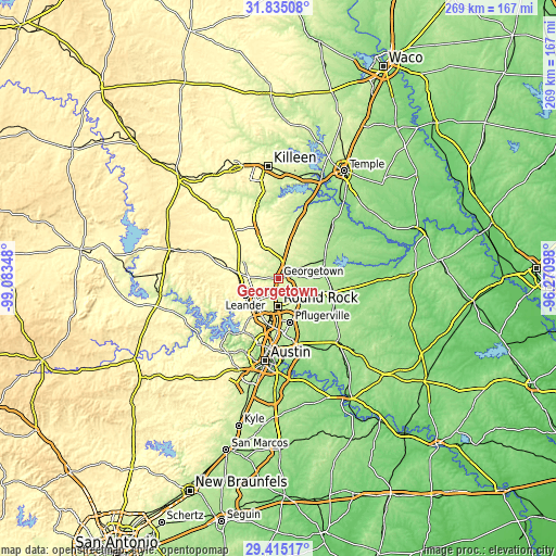 Topographic map of Georgetown