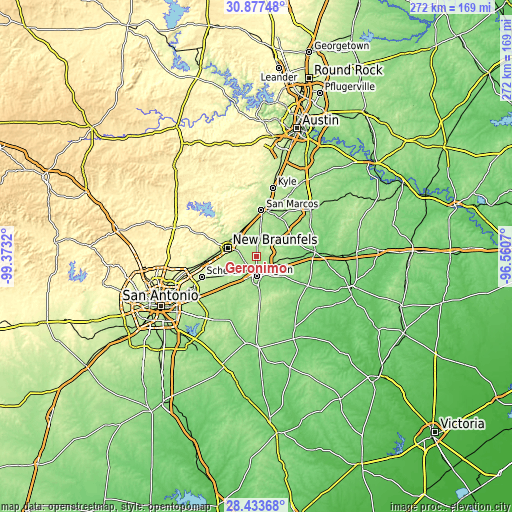 Topographic map of Geronimo