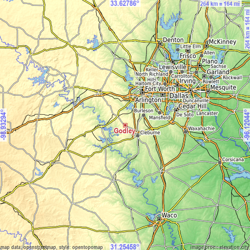 Topographic map of Godley