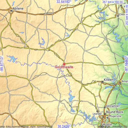 Topographic map of Goldthwaite