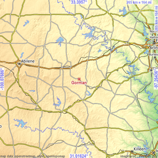 Topographic map of Gorman