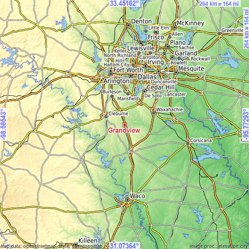 Topographic map of Grandview