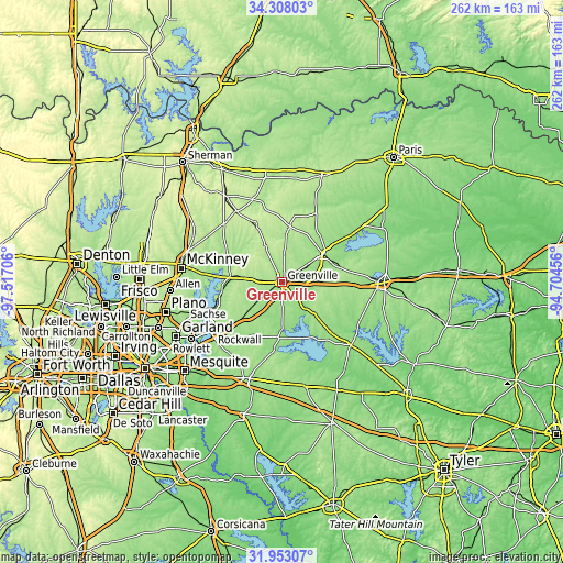 Topographic map of Greenville