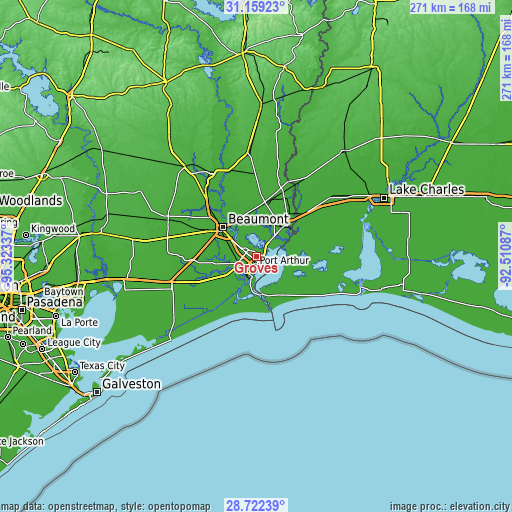 Topographic map of Groves