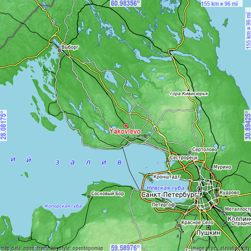 Topographic map of Yakovlevo