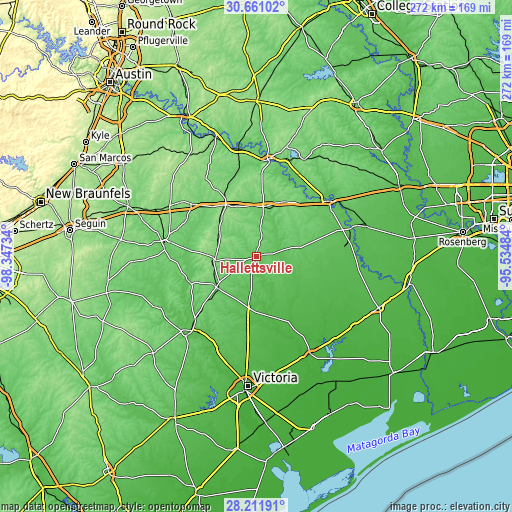 Topographic map of Hallettsville