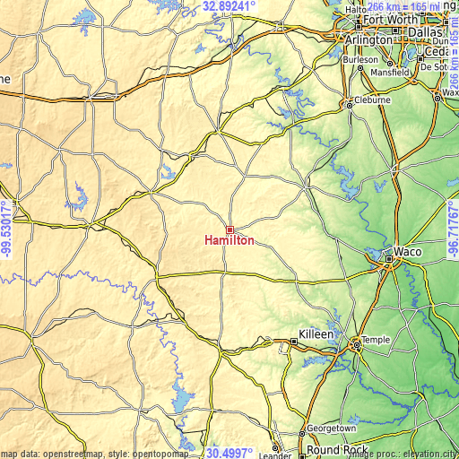 Topographic map of Hamilton