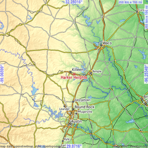 Topographic map of Harker Heights