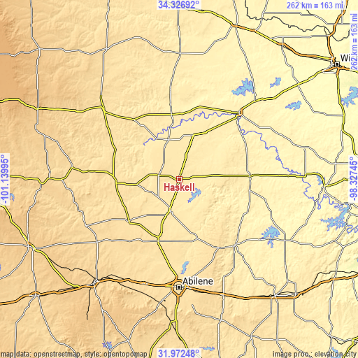 Topographic map of Haskell