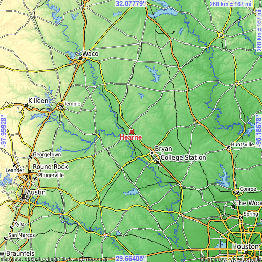 Topographic map of Hearne