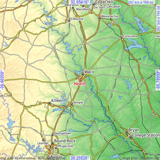 Topographic map of Hewitt