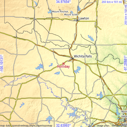 Topographic map of Holliday