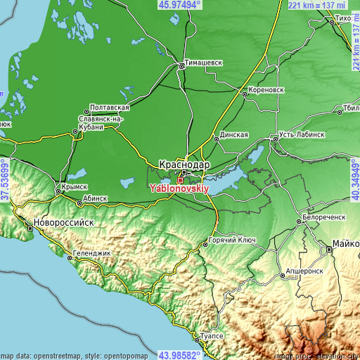 Topographic map of Yablonovskiy