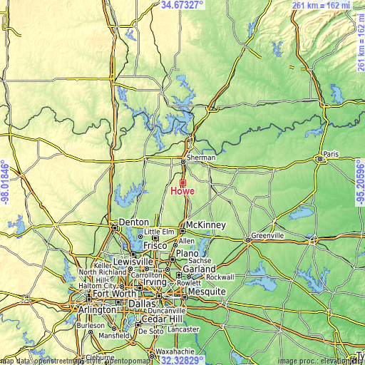 Topographic map of Howe