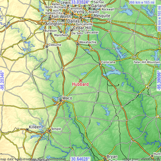 Topographic map of Hubbard