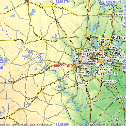 Topographic map of Hudson Oaks