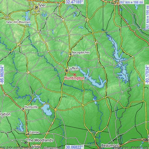 Topographic map of Huntington