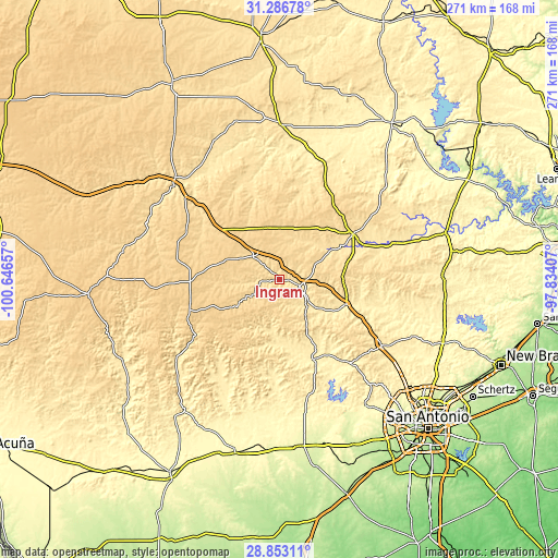 Topographic map of Ingram