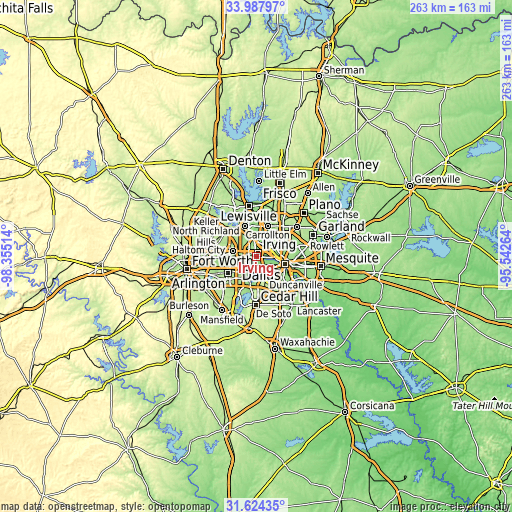 Topographic map of Irving