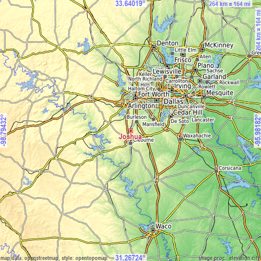 Topographic map of Joshua