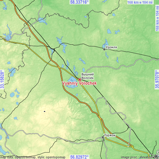 Topographic map of Vyshniy Volochëk