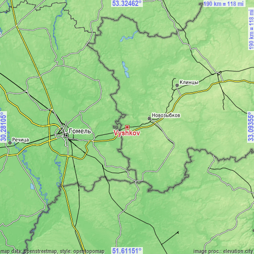 Topographic map of Vyshkov