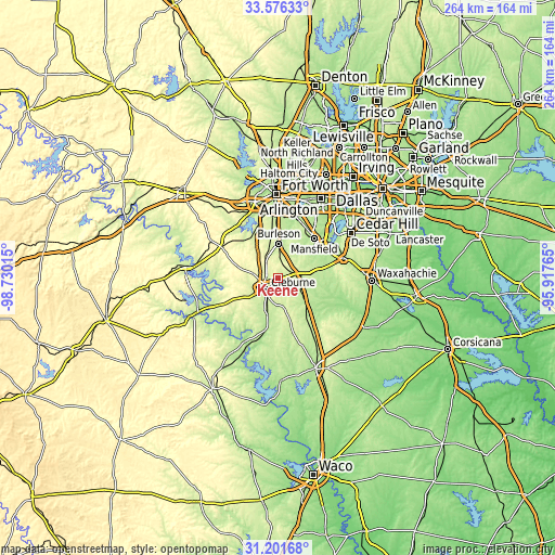 Topographic map of Keene