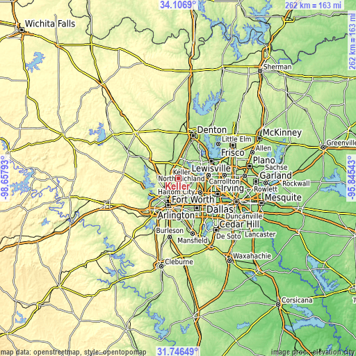 Topographic map of Keller