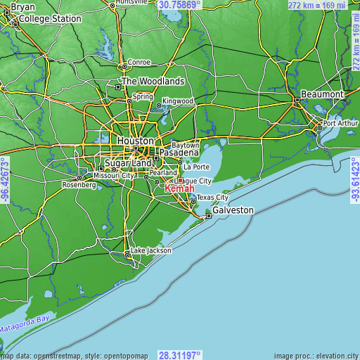 Topographic map of Kemah