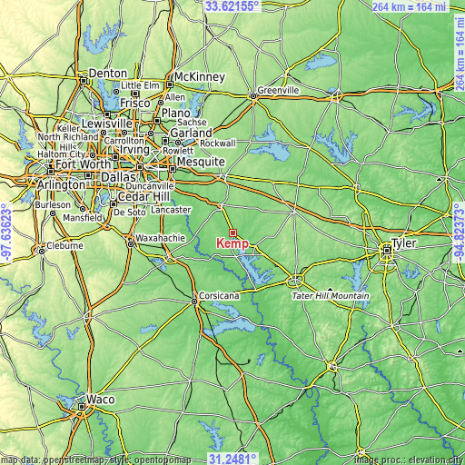 Topographic map of Kemp