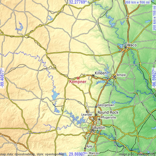 Topographic map of Kempner