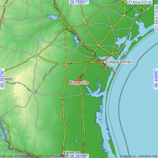 Topographic map of Kingsville